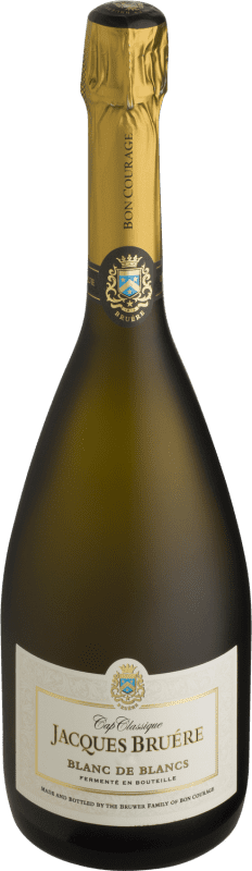 44,95 € Spedizione Gratuita | Spumante bianco Bon Courage Cap Classique Jacques Bruére Blanc de Blancs I.G. Robertson Sud Africa Chardonnay Bottiglia 75 cl