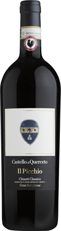 42,95 € Free Shipping | Red wine Castello di Querceto Gran Selezione Il Picchio D.O.C.G. Chianti Classico Tuscany Italy Sangiovese, Colorino, Canaiolo Bottle 75 cl