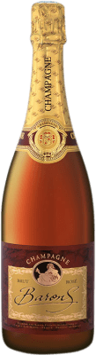 21,95 € 免费送货 | 玫瑰气泡酒 Baron's Rose 香槟 A.O.C. Champagne 香槟酒 法国 Pinot Black, Chardonnay, Pinot Meunier 瓶子 75 cl