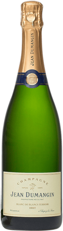 56,95 € Kostenloser Versand | Weißer Sekt Jean Dumangin Blanc de Blancs Terroir Brut Reserve A.O.C. Champagne Champagner Frankreich Chardonnay Flasche 75 cl