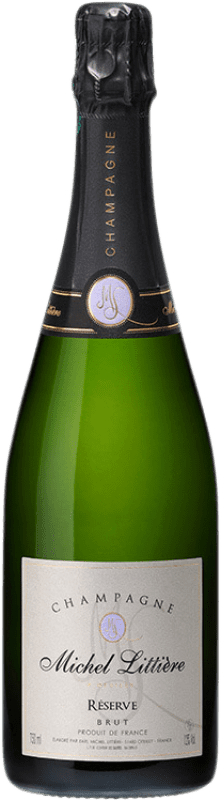 35,95 € Kostenloser Versand | Weißer Sekt Michel Littiere Brut Reserve A.O.C. Champagne Champagner Frankreich Spätburgunder, Chardonnay, Pinot Meunier Flasche 75 cl