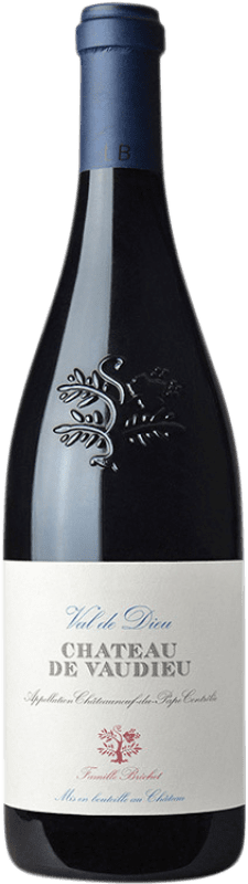 72,95 € Envio grátis | Vinho tinto Château de Vaudieu Val de Dieu A.O.C. Châteauneuf-du-Pape Provença França Syrah, Grenache, Monastrell Garrafa 75 cl