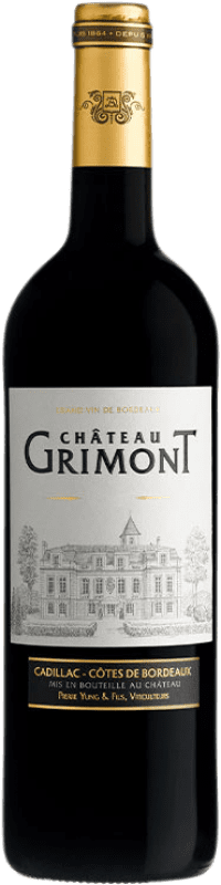 13,95 € Spedizione Gratuita | Vino rosso Château Grimont A.O.C. Cadillac Aquitania Francia Merlot, Cabernet Sauvignon Bottiglia 75 cl