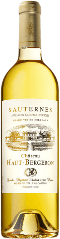 105,95 € Envio grátis | Vinho branco Château Haut-Bergeron Doce A.O.C. Sauternes Bordeaux França Sauvignon Branca, Sémillon Garrafa 75 cl