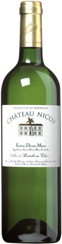 9,95 € Бесплатная доставка | Белое вино Château Nicot A.O.C. Entre-deux-Mers Франция Sémillon — Семийон, Muscadelle — Мюскадель, Sauvignon — Совиньон 75 cl