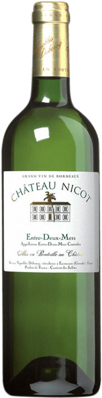 8,95 € Envío gratis | Vino blanco Château Nicot A.O.C. Entre-deux-Mers Francia Sauvignon Blanca, Sémillon, Muscadelle Botella 75 cl