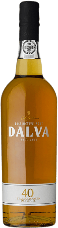 184,95 € Envio grátis | Vinho Generoso Fortificado Dalva White Dry — Seco I.G. Porto Porto Portugal Malvasia, Verdejo, Viosinho, Donzelinho 40 Anos Garrafa 75 cl