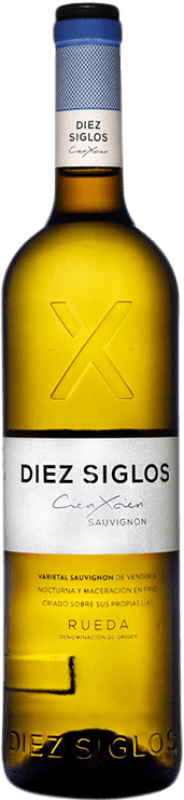 9,95 € Spedizione Gratuita | Vino bianco Diez Siglos D.O. Rueda Castilla y León Spagna Sauvignon Bianca Bottiglia 75 cl