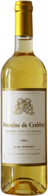 17,95 € Бесплатная доставка | Белое вино Crabitey Premières сладкий A.O.C. Côtes de Bordeaux Бордо Франция Sauvignon White, Sémillon, Muscadelle бутылка 75 cl
