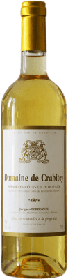 25,95 € 免费送货 | 白酒 Domaine de Crabitey Premières 甜美 A.O.C. Côtes de Bordeaux 波尔多 法国 Sauvignon White, Sémillon, Muscadelle 瓶子 75 cl