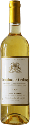25,95 € Envoi gratuit | Vin blanc Domaine de Crabitey Premières Doux A.O.C. Côtes de Bordeaux Bordeaux France Sauvignon Blanc, Sémillon, Muscadelle Bouteille 75 cl