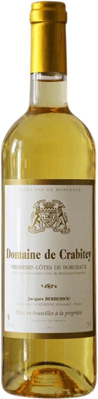 25,95 € Envoi gratuit | Vin blanc Domaine de Crabitey Premières Doux A.O.C. Côtes de Bordeaux Bordeaux France Sauvignon Blanc, Sémillon, Muscadelle Bouteille 75 cl