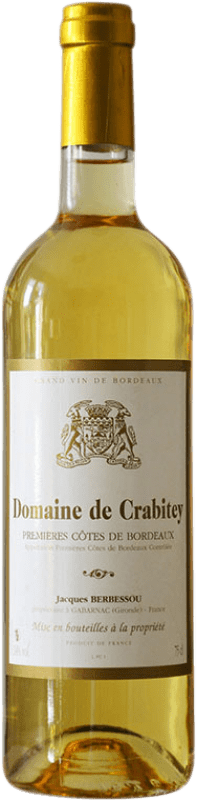 17,95 € Envío gratis | Vino blanco Crabitey Premières Dulce A.O.C. Côtes de Bordeaux Burdeos Francia Sauvignon Blanca, Sémillon, Muscadelle Botella 75 cl