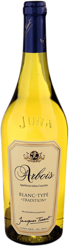 31,95 € 免费送货 | 白酒 Jacques Tissot Blanc Typé Tradition 岁 A.O.C. Arbois 朱拉 法国 Chardonnay, Savagnin 瓶子 75 cl