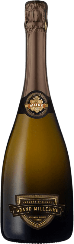 32,95 € Бесплатная доставка | Белое игристое вино Domaine Muré Grand Millésimé A.O.C. Crémant d'Alsace Эльзас Франция Chardonnay — Шардоне, Riesling — Рислинг 75 cl