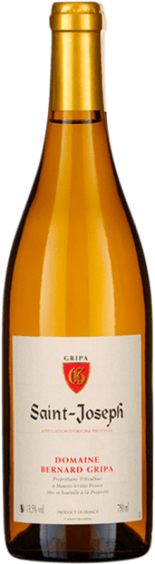 37,95 € Envío gratis | Vino blanco Gripa Bernard Blanco Crianza A.O.C. Saint-Joseph Rhône Francia Roussanne, Marsanne Botella 75 cl