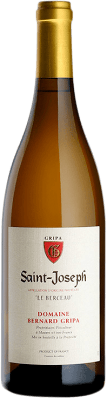 56,95 € Envío gratis | Vino blanco Gripa Bernard Le Berceau Blanco Crianza A.O.C. Saint-Joseph Rhône Francia Marsanne Botella 75 cl