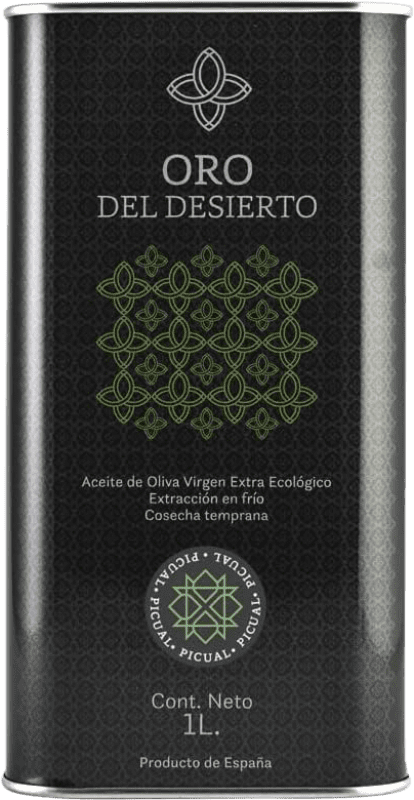 26,95 € 送料無料 | オリーブオイル Oro del Desierto EVOO エキストラバージン スペイン Picual — ピクアル Eco — エコ ビオ オーガニック ミディアム缶 1 L