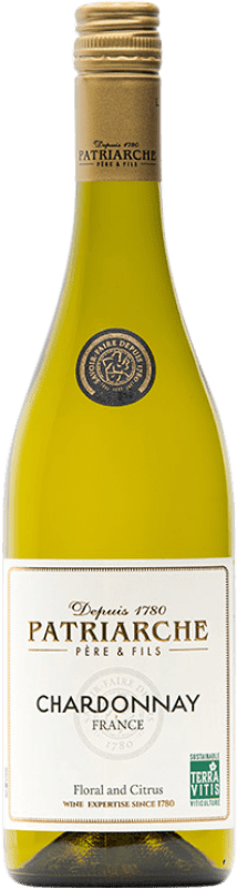 10,95 € Envio grátis | Vinho branco Patriarche Cépages França Chardonnay Garrafa 75 cl