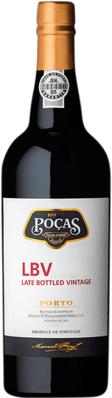 16,95 € Spedizione Gratuita | Vino fortificato Poças Júnior LBV I.G. Porto porto Portogallo Touriga Franca, Touriga Nacional, Tinta Roriz, Tinta Cão, Tinta Barroca Bottiglia 75 cl