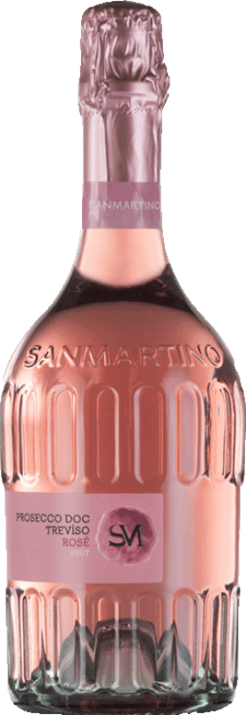 9,95 € Kostenloser Versand | Rosé Sekt San Martino Brut — Herb Millesimato, Rosé D.O.C. Prosecco Treviso Italien Pinot Noir — Spätburgunder, Glera Flasche 75 cl