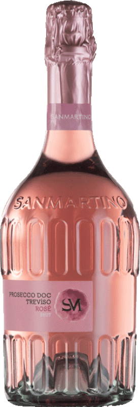 9,95 € Бесплатная доставка | Розовое игристое San Martino Millesimato Rosé брют D.O.C. Prosecco Treviso Италия Pinot Black, Glera бутылка 75 cl