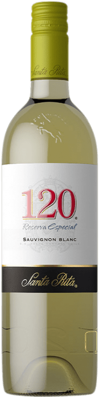 12,95 € Free Shipping | White Wine Santa Rita 120 Special Reserve — Aged I.G. Valle Central Central Valley Chile Sauvignon Bottle 75 cl