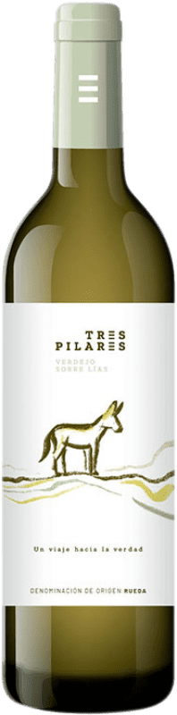 11,95 € Spedizione Gratuita | Vino bianco Tres Pilares Sobre Lías D.O. Rueda Castilla y León Spagna Verdejo Bottiglia 75 cl