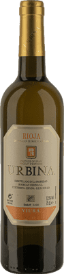 15,95 € Envío gratis | Vino blanco Urbina Blanco Crianza D.O.Ca. Rioja La Rioja España Viura Botella 75 cl