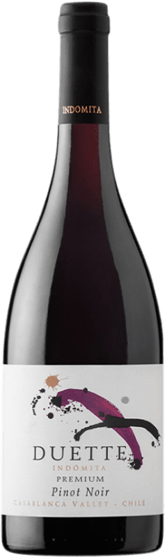 31,95 € Envio grátis | Vinho tinto Viña Indómita Duette I.G. Valle de Casablanca Vale de Casablanca Chile Pinot Preto Garrafa 75 cl