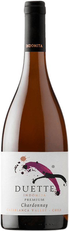 31,95 € Free Shipping | White wine Viña Indómita Duette Aged I.G. Valle de Casablanca Valley of Casablanca Chile Chardonnay Bottle 75 cl