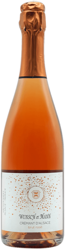 13,95 € Envio grátis | Espumante rosé Wunsch et Mann Rosé Brut A.O.C. Crémant d'Alsace Alsácia França Pinot Preto Garrafa 75 cl