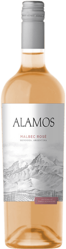 9,95 € 免费送货 | 玫瑰酒 Catena Zapata Alamos Rosé I.G. Valle de Uco Uco谷 阿根廷 Malbec 瓶子 75 cl