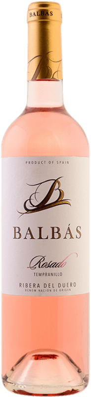 14,95 € 免费送货 | 玫瑰酒 Balbás Rosado D.O. Ribera del Duero 卡斯蒂利亚莱昂 西班牙 Tempranillo 瓶子 75 cl