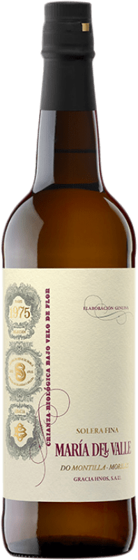 15,95 € Envio grátis | Vinho fortificado Villa Puri Solera Fina María del Valle D.O. Montilla-Moriles Andaluzia Espanha Pedro Ximénez Garrafa 75 cl