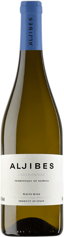 8,95 € Envio grátis | Vinho branco Los Aljibes Fermentado en Barrica Crianza I.G.P. Vino de la Tierra de Castilla Castela-Mancha Espanha Chardonnay Garrafa 75 cl