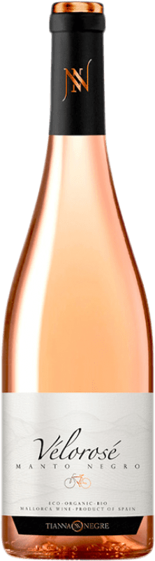 18,95 € 免费送货 | 桃红葡萄酒 Tianna Negre Vélorosé I.G.P. Vi de la Terra de Mallorca 马略卡 西班牙 Mantonegro Eco 生态 有机 天然 瓶子 75 cl