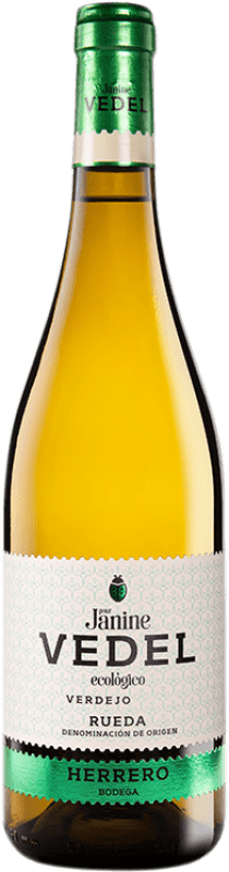 8,95 € 免费送货 | 白酒 Herrero Janine Vedel Eco D.O. Rueda 卡斯蒂利亚莱昂 西班牙 Verdejo 瓶子 75 cl
