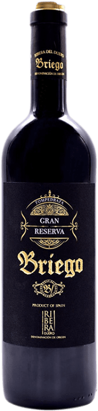 36,95 € Envío gratis | Vino tinto Briego Gran Reserva D.O. Ribera del Duero Castilla y León España Tempranillo Botella 75 cl