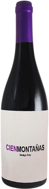 18,95 € 免费送货 | 红酒 Vidas Cien Montañas Verdeyu Tintu D.O.P. Vino de Calidad de Cangas 阿斯图里亚斯公国 西班牙 Verdejo Black 瓶子 75 cl