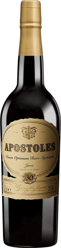 59,95 € Free Shipping | Fortified wine González Byass Apóstoles Palo Cortado VORS D.O. Jerez-Xérès-Sherry Andalusia Spain Palomino Fino, Pedro Ximénez Half Bottle 37 cl