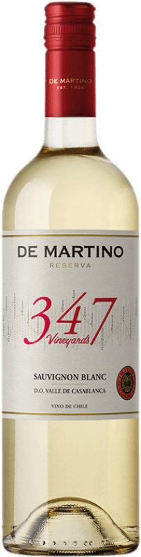 12,95 € 免费送货 | 白酒 De Martino 347 Vineyards I.G. Valle de Casablanca 卡萨布兰卡谷 智利 Sauvignon White 瓶子 75 cl