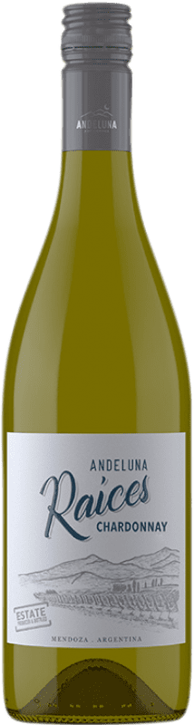 13,95 € Free Shipping | White wine Andeluna Raíces I.G. Mendoza Mendoza Argentina Chardonnay Bottle 75 cl