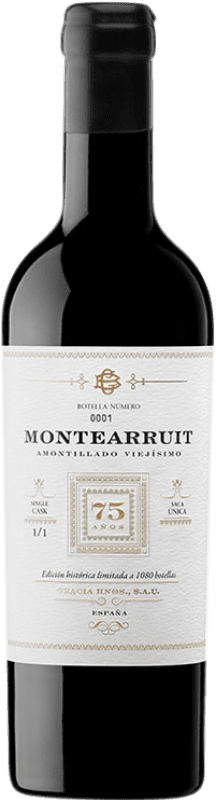 334,95 € Free Shipping | Fortified wine Villa Puri Montearruit Amontillado Viejísimo D.O. Montilla-Moriles Andalusia Spain Pedro Ximénez Half Bottle 37 cl