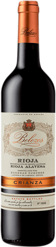 10,95 € Envoi gratuit | Vin Rouge Zugober Belezos Crianza D.O.Ca. Rioja La Rioja Espagne Tempranillo 75 cl