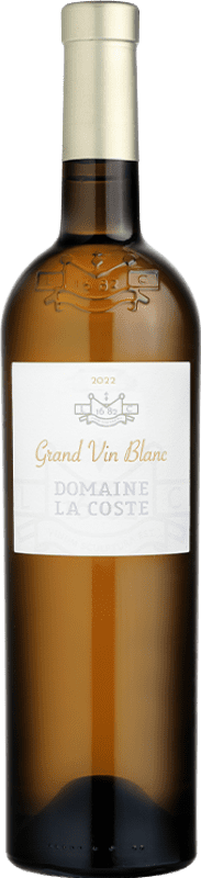 42,95 € Envío gratis | Vino blanco Château La Coste Grand Vin Méditerranée Blanc Crianza Provence Francia Chardonnay, Vermentino Botella 75 cl