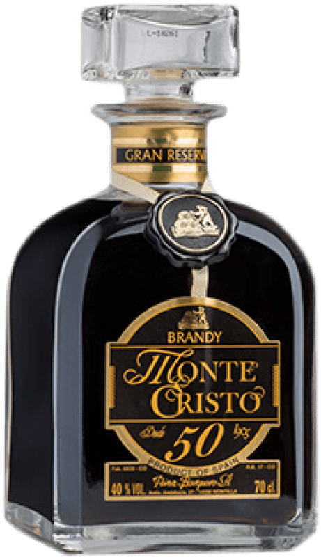 226,95 € Envío gratis | Brandy Pérez Barquero Monte Cristo D.O. Montilla-Moriles Andalucía España 50 Años Botella 70 cl