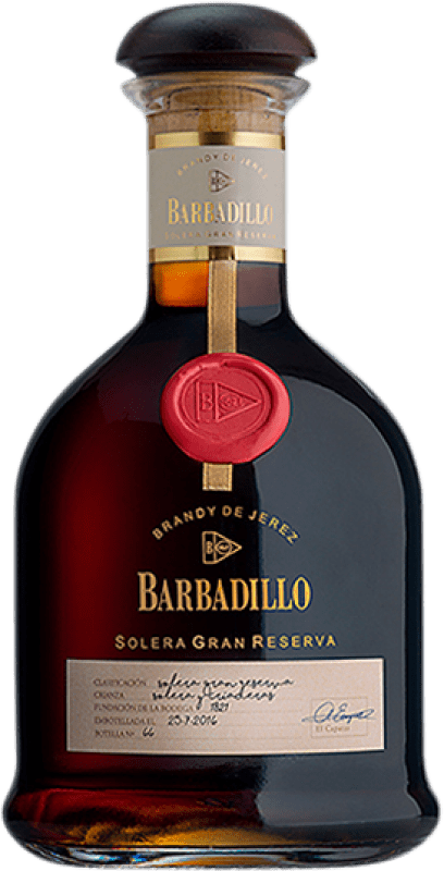 73,95 € Envío gratis | Brandy Barbadillo Solera Gran Reserva D.O. Jerez-Xérès-Sherry Andalucía España Botella 75 cl