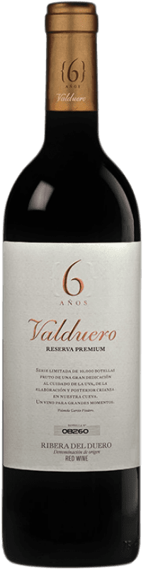 67,95 € 免费送货 | 红酒 Valduero Premium 预订 D.O. Ribera del Duero 卡斯蒂利亚莱昂 西班牙 Tempranillo 6 岁 瓶子 75 cl