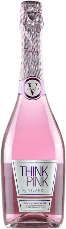 9,95 € Бесплатная доставка | Белое игристое Viña Vilano Think Pink Sparkling Испания Tempranillo бутылка 75 cl